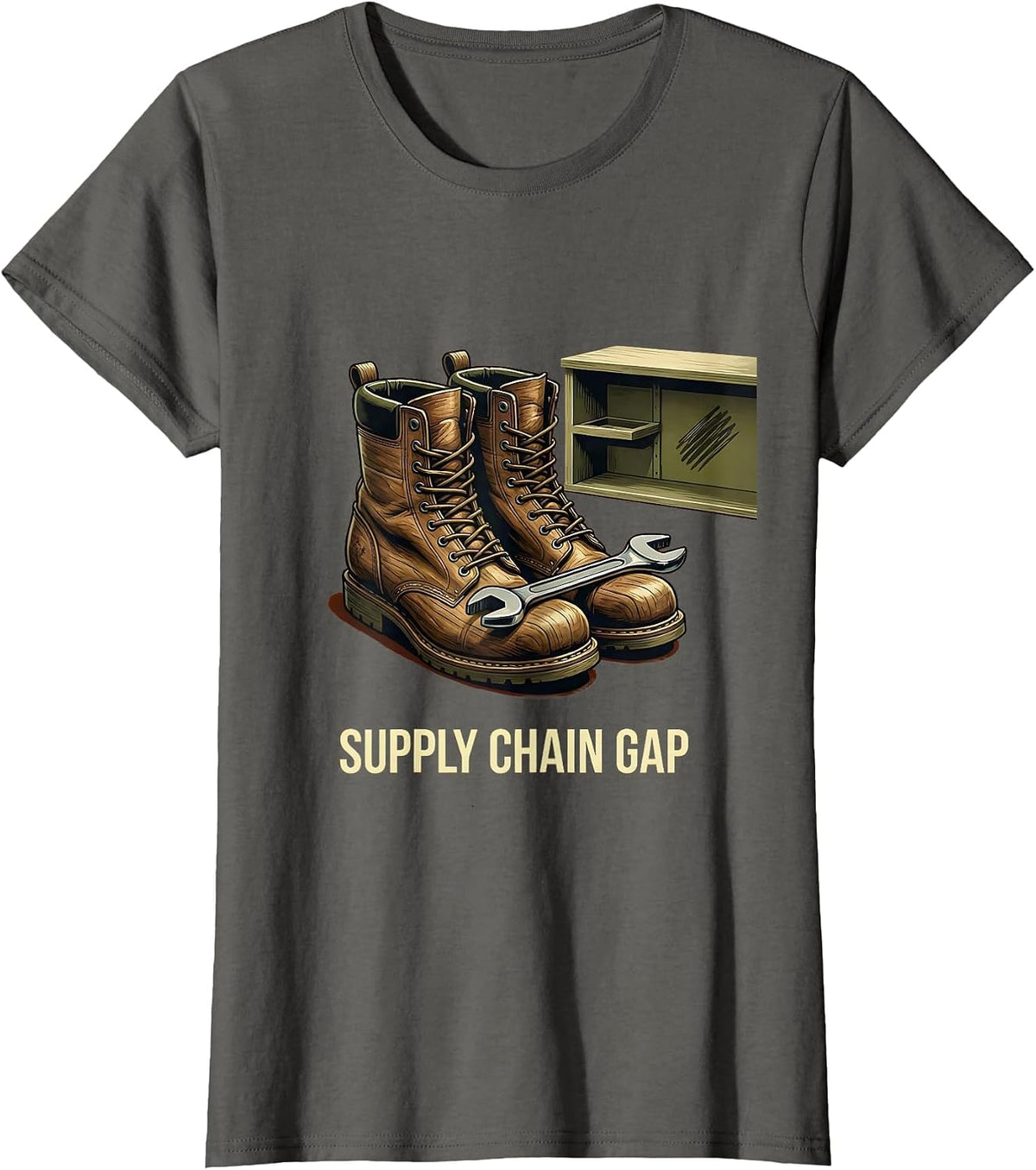 Women's Supply Chain Gap Funny Auto Mechanic Men Auto Technician Dad T-Shirt - Asphalt Grey