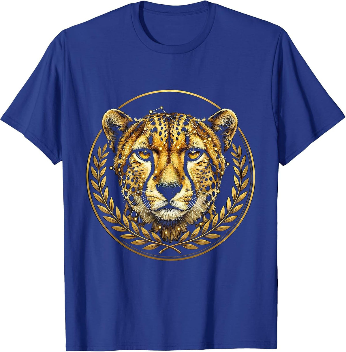 Men's Cheetah Spot Constellation Star Map Graphic T-Shirt - Royal Blue