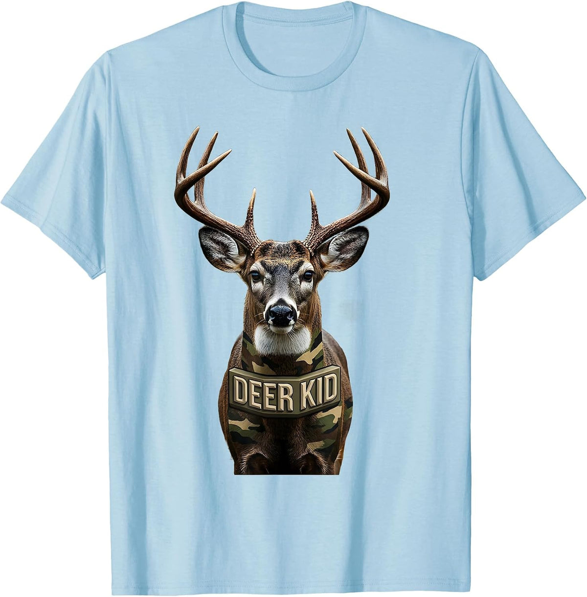 Men's Deer Kid Funny Youth Hunting Camo Family Humor T-Shirt - Baby Blue