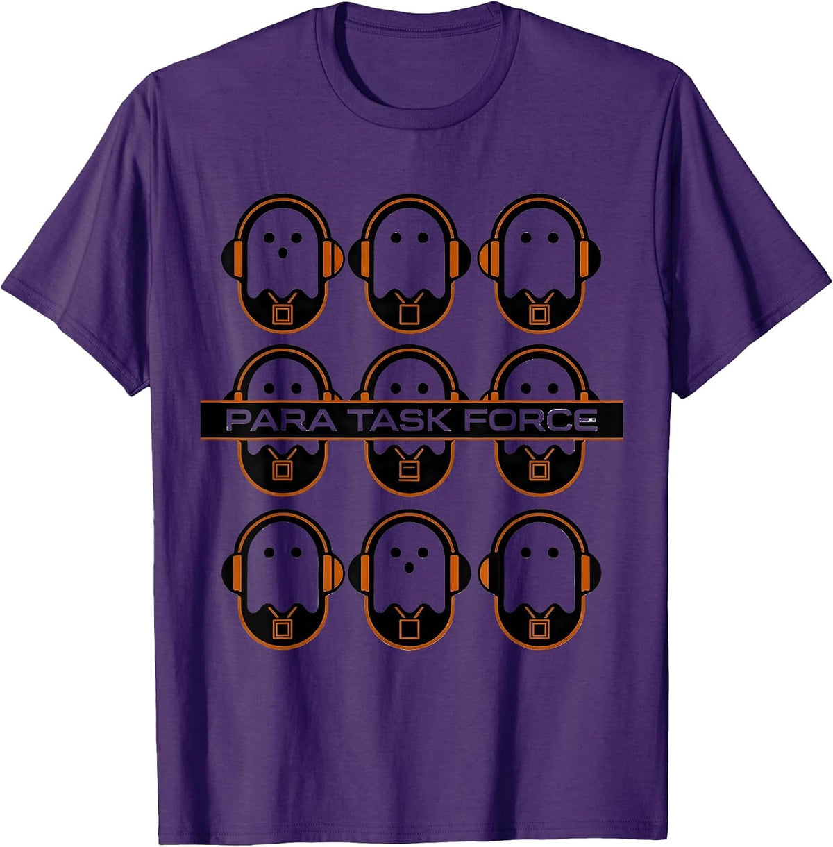 Men's Para Task Force Geometric Ghost Para Paraeducator Halloween T-Shirt - Purple