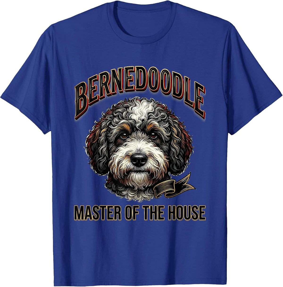 Men's Bernedoodle Master Of The House Funny Dog Owner Humor T-Shirt - Royal Blue