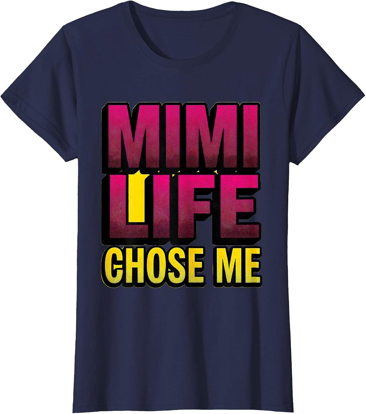 Women's Mimi Life Chose Me Grandma Design T-Shirt - Navy Blue