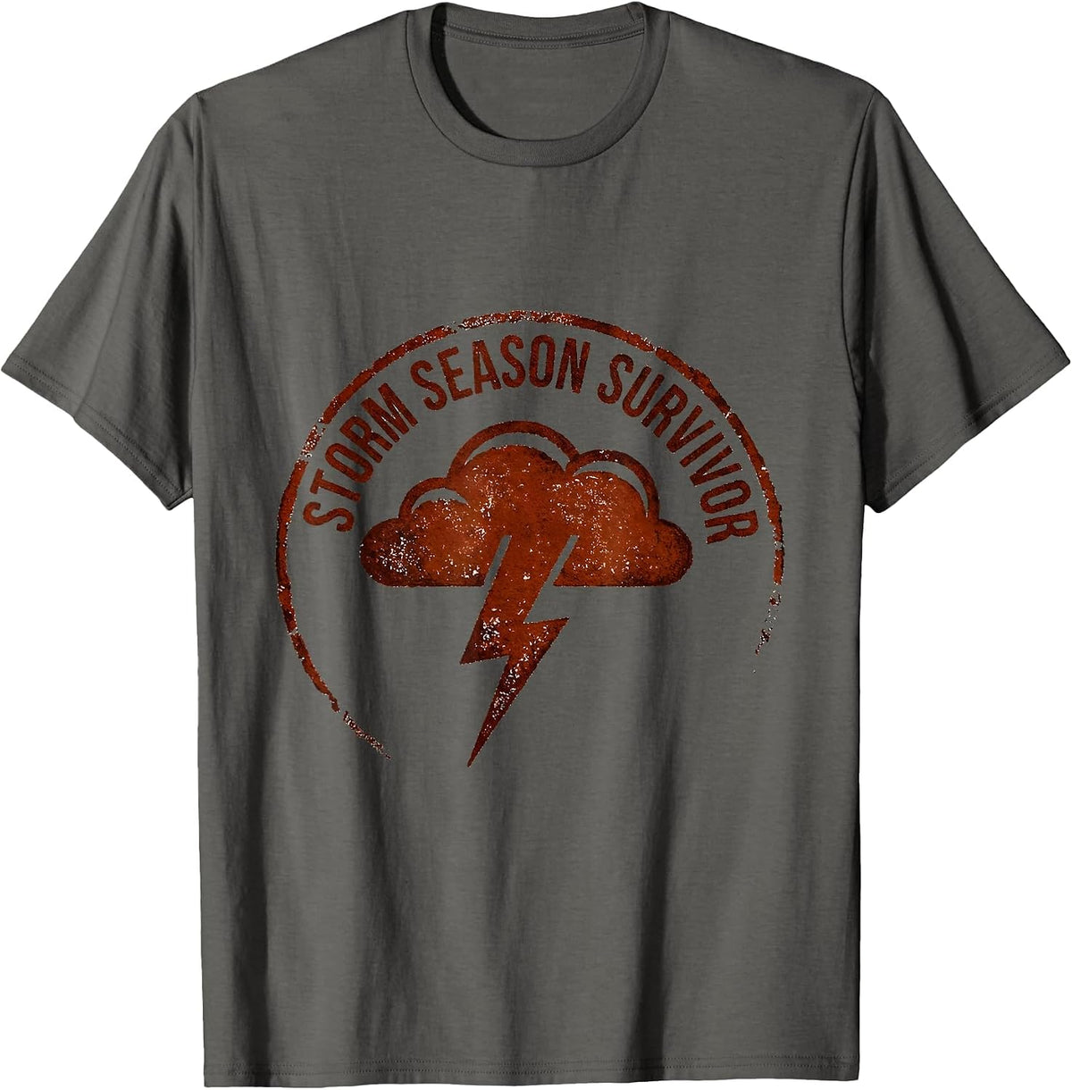 Stronger Than The Storm Season Survivor Design T-Shirt - Asphalt Grey