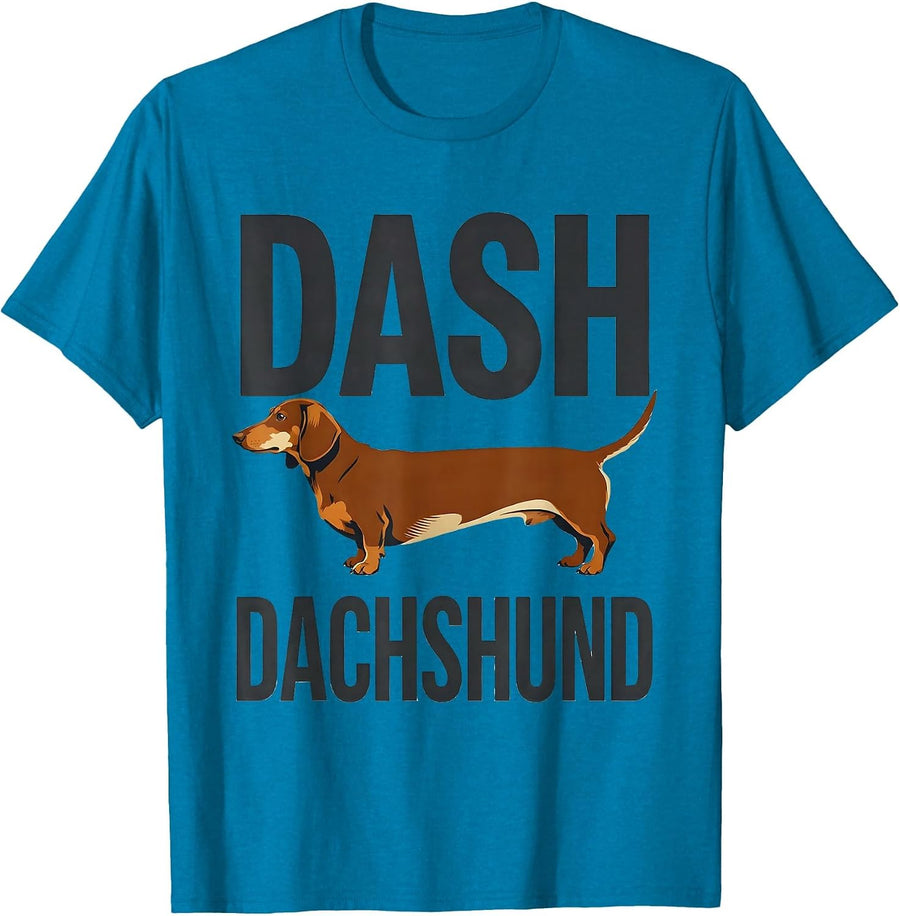 Dash Dachshund Funny Grammar Teacher Pun English Humor T-Shirt - Sapphire Blue