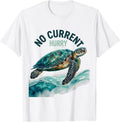 No Current Hurry Watercolor Sea Turtle Beach Souvenir T-Shirt - White