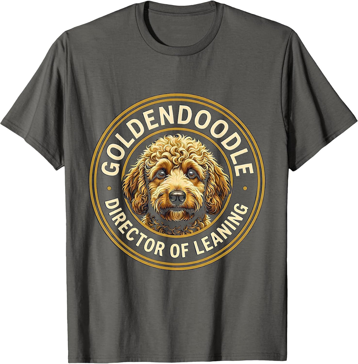 Men's Goldendoodle Director of Leaning Funny Doodle Owner Humor T-Shirt - Asphalt Grey