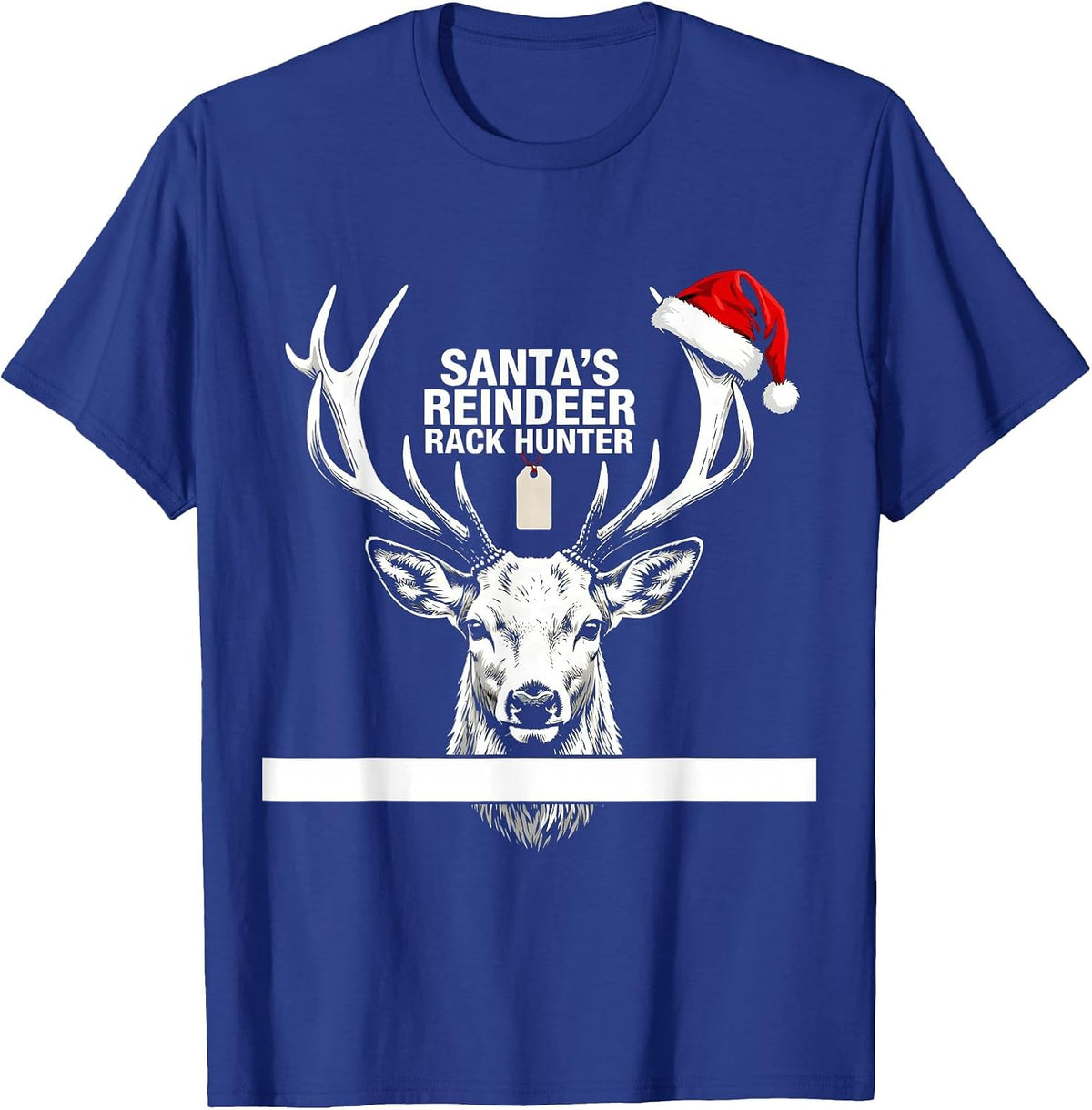 Santa's Reindeer Rack Hunter Funny Christmas Deer Hunter T-Shirt - Royal Blue
