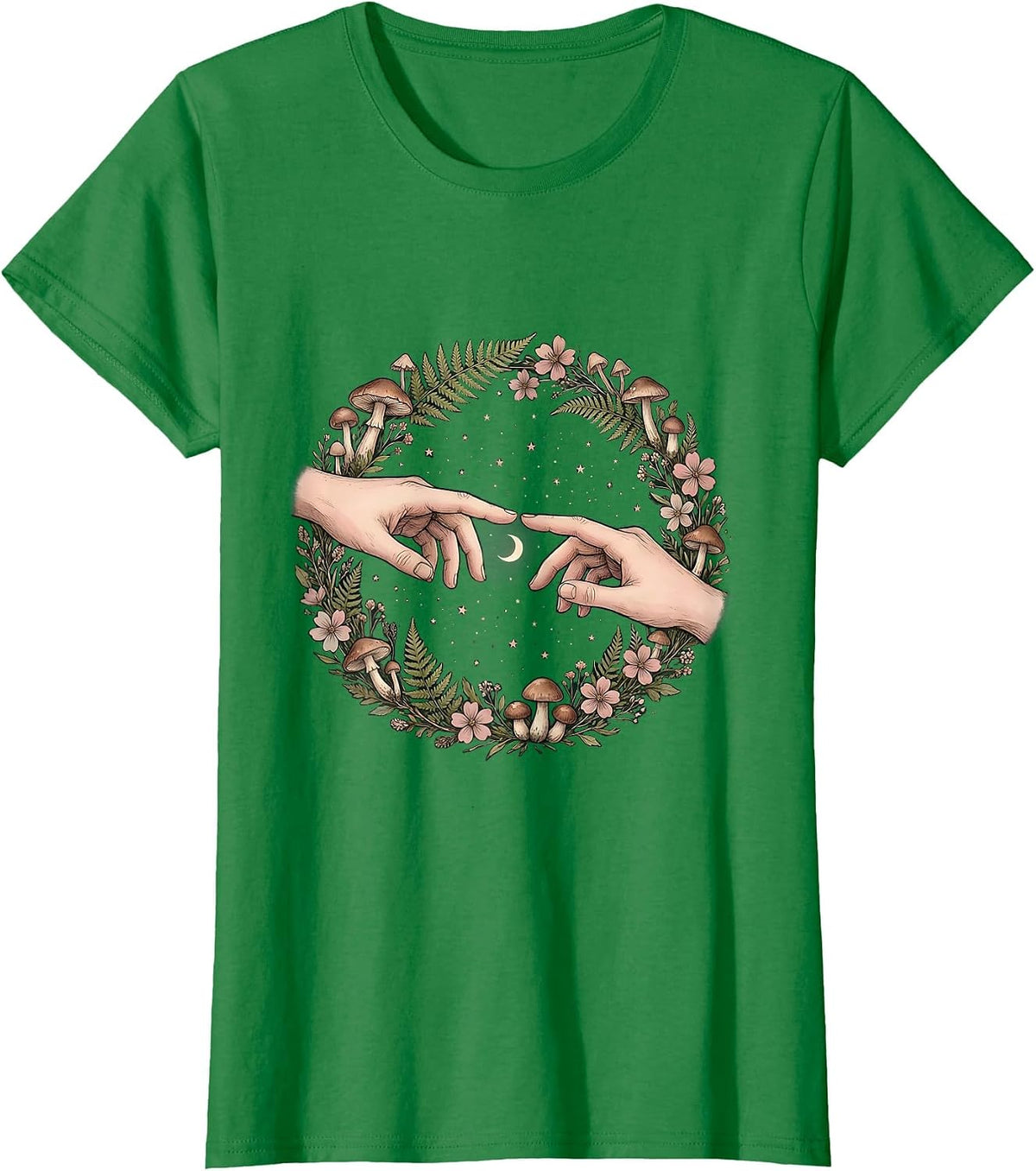 Women's Mental Health Matters Reaching Hands Graphic T-Shirt - Kelly Green
