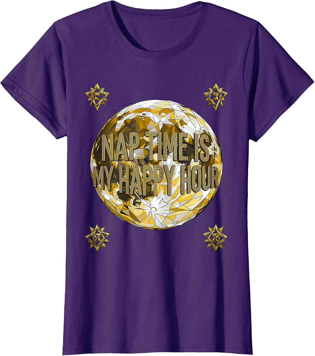 Women's Nap Time Is My Happy Hour Preschool Teacher T-Shirt - Purple