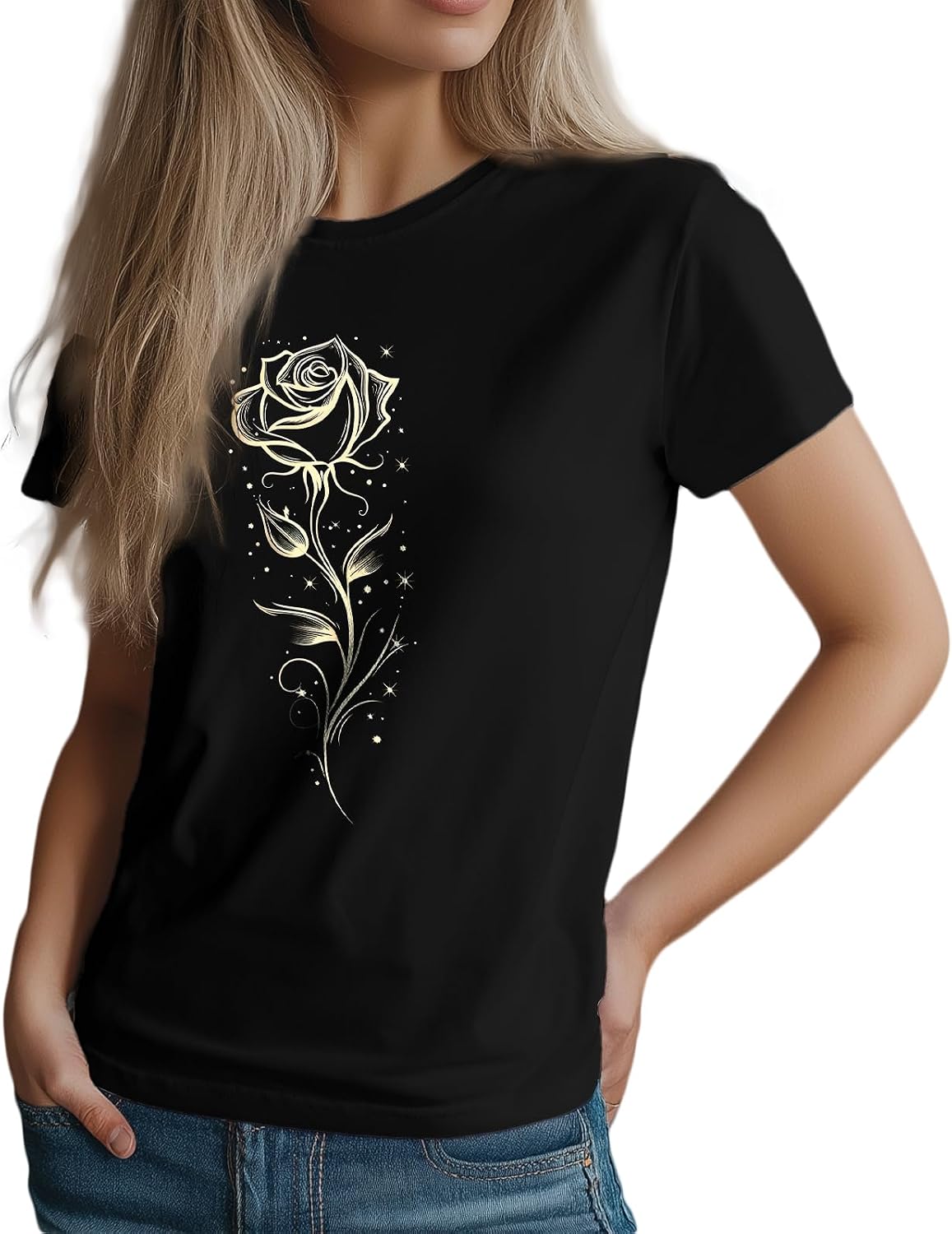 domirica 100% Cotton Tshirt for Women Flower Print Short Sleeve Crewneck Casual Dressy Funny 2025 Summer Boho Ladies Clothes