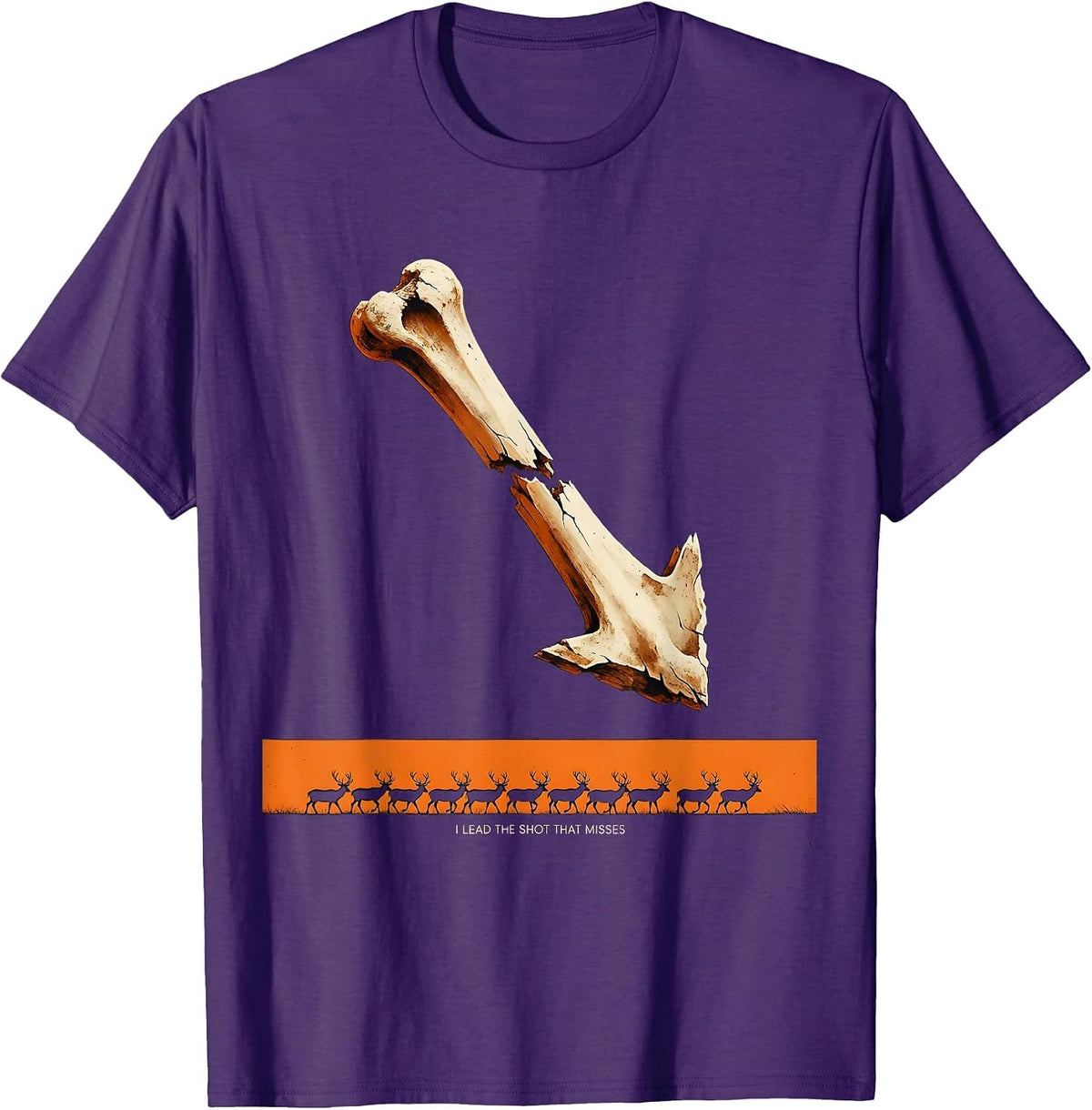 I Lead The Shot That Misses Funny Deer Hunting Dad Gift T-Shirt - Purple