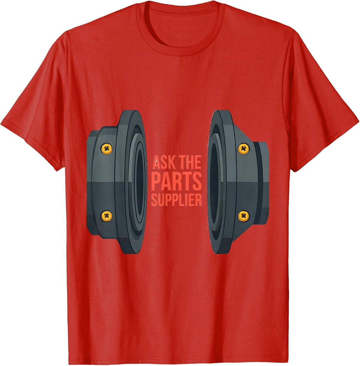 Men's Ask The Parts Supplier Funny Mechanic Skeleton Auto Repair T-Shirt - Red