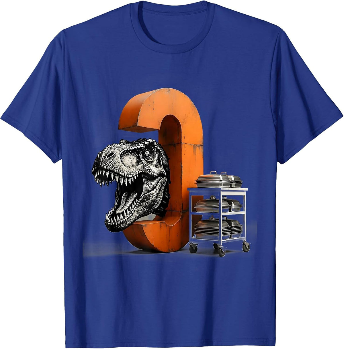 Dinosaur Comma Hinge Grammar Teacher Humor Gift T-Shirt - Royal Blue