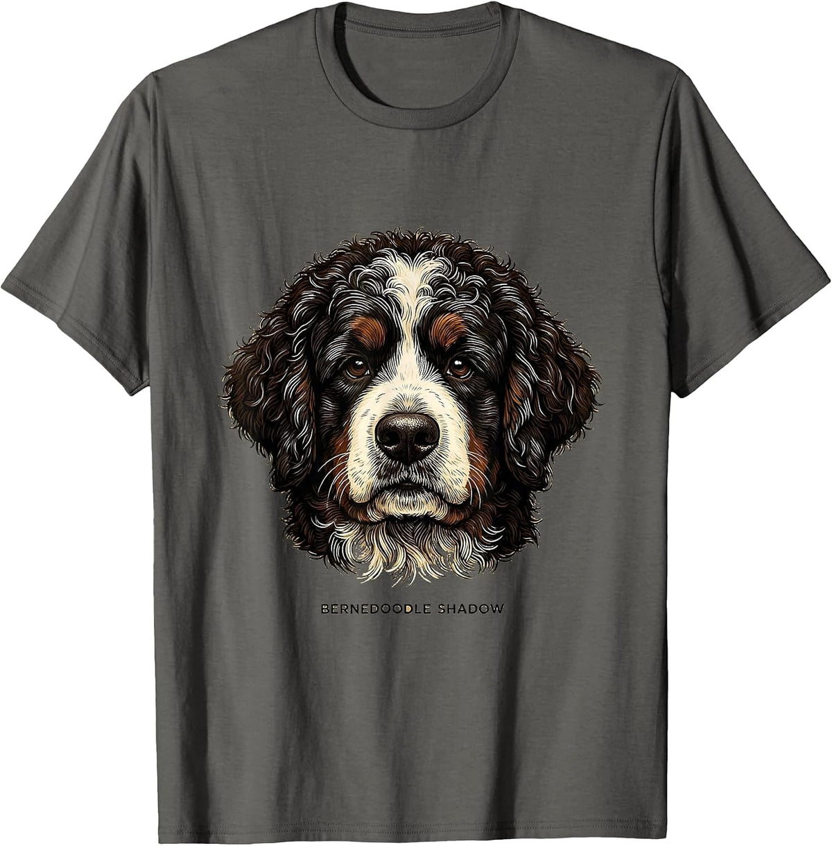 Men's Bernedoodle Shadow Funny Bernese Mountain Dog Owner Breed T-Shirt - Asphalt Grey