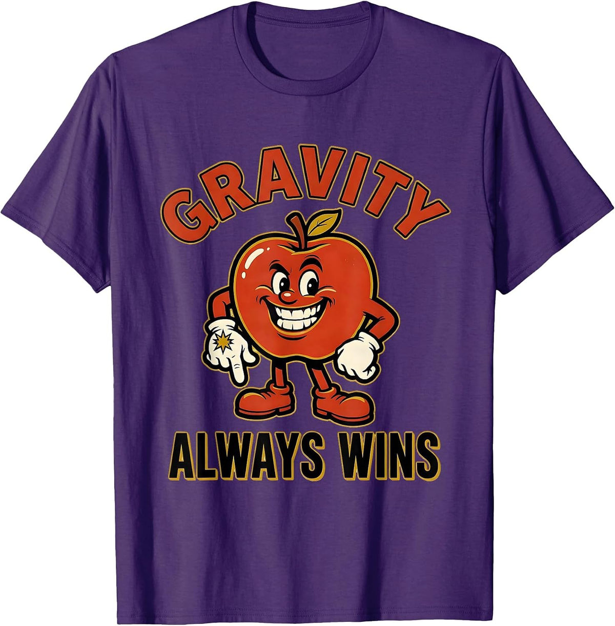 Men's Gravity Always Wins Science Design T-Shirt - Purple