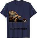 Still Getting Dressed Funny Halloween Costume Turtle Shell T-Shirt - Navy Blue