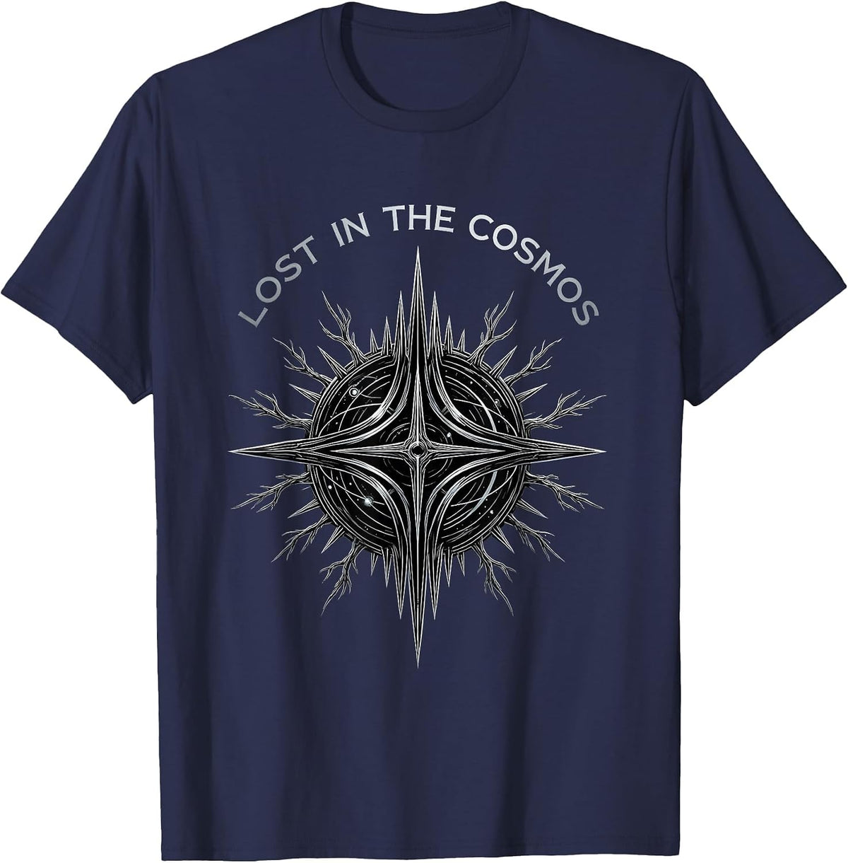 Men's Lost in the Cosmos Celestial Space Design T-Shirt - Navy Blue
