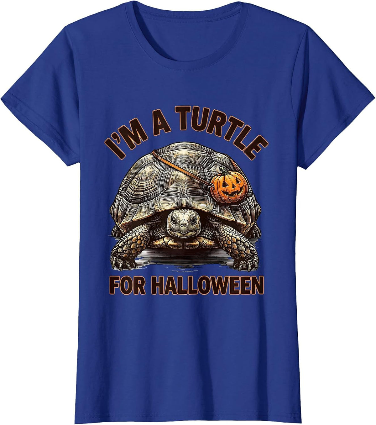 Women's I'm A Turtle For Halloween Funny Turtle Shell Costume Kids T-Shirt - Royal Blue