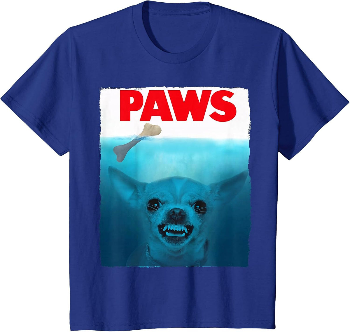 Chihuahua Dog Paws Cute Movie Poster Pet Funny T-Shirt - Royal Blue
