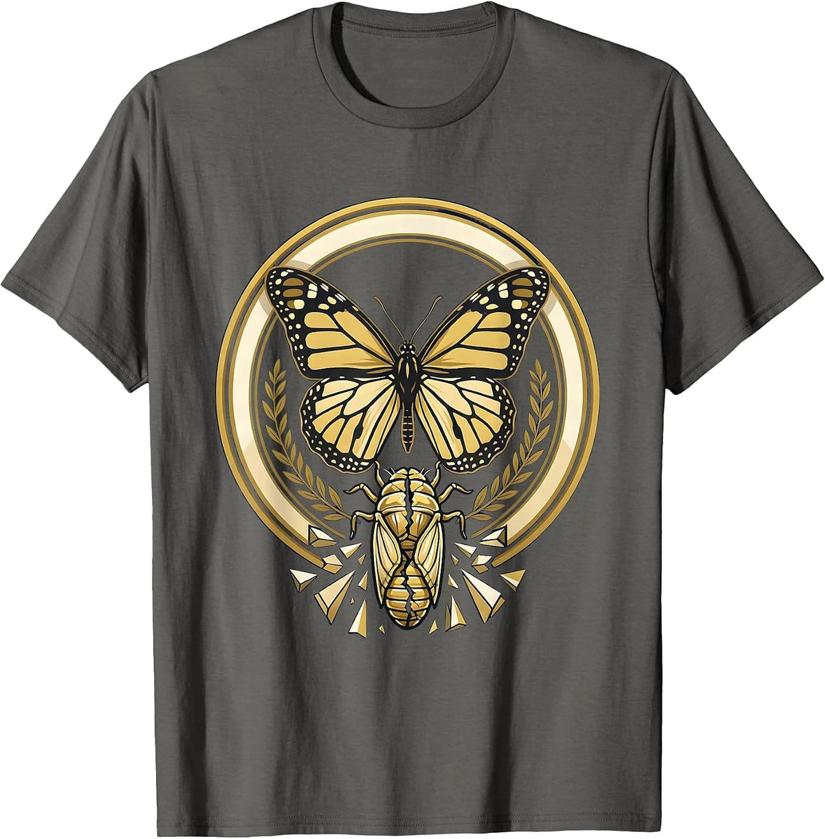 Men's School Counselor Butterfly Chrysalis Transformation T-Shirt - Asphalt Grey