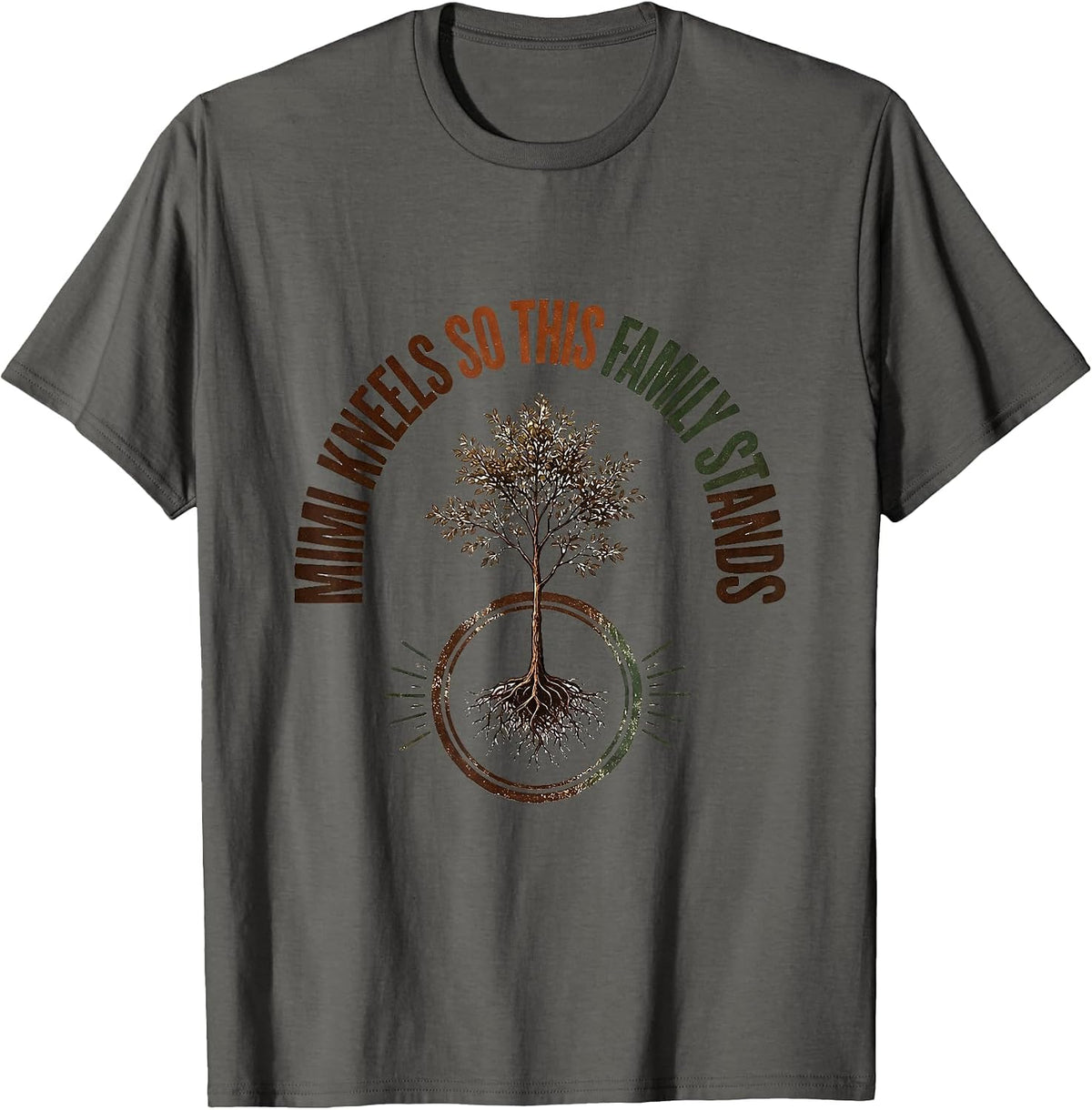 Men's Mimi Kneels So This Family Stands Vintage Christian Grandma T-Shirt - Asphalt Grey