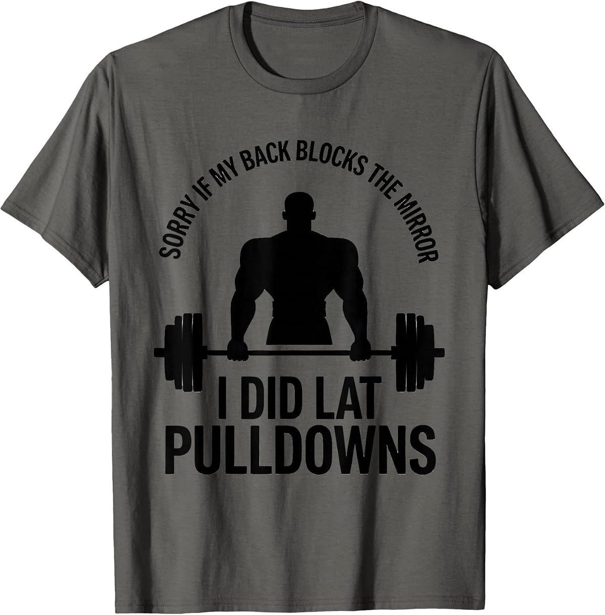Sorry If My Back Blocks The Mirror, I Did Lat Pulldowns T-Shirt - Asphalt Grey