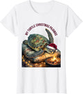 Women's My Turtle Christmas Pajamas Whimsical Holiday Sea Turtle T-Shirt - White