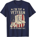 Veteran & Wife Proud American Veteran Wife Veterans Day T-Shirt - Navy Blue