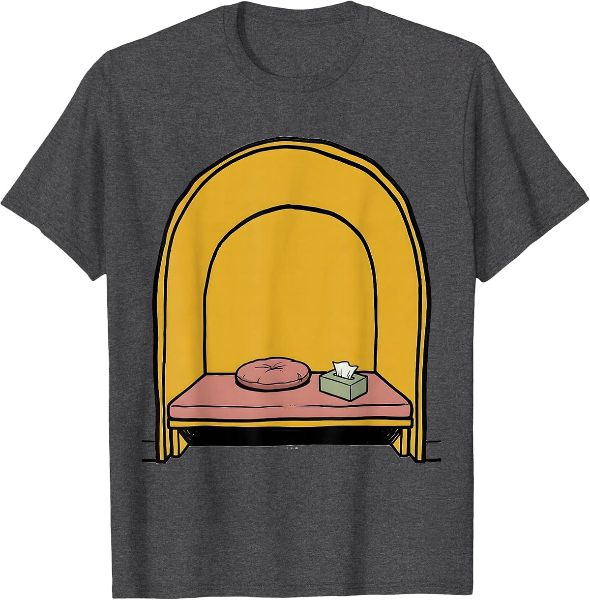 Rounded Window Nook Marker Outline School Counselor Support T-Shirt - Dark Heather Grey