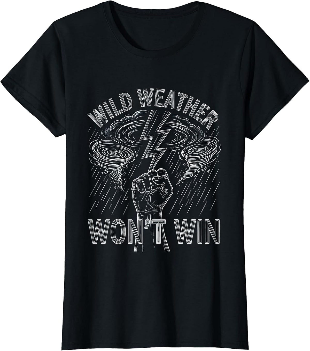 Stronger Than The Storm Graphic Design T-Shirt - Black