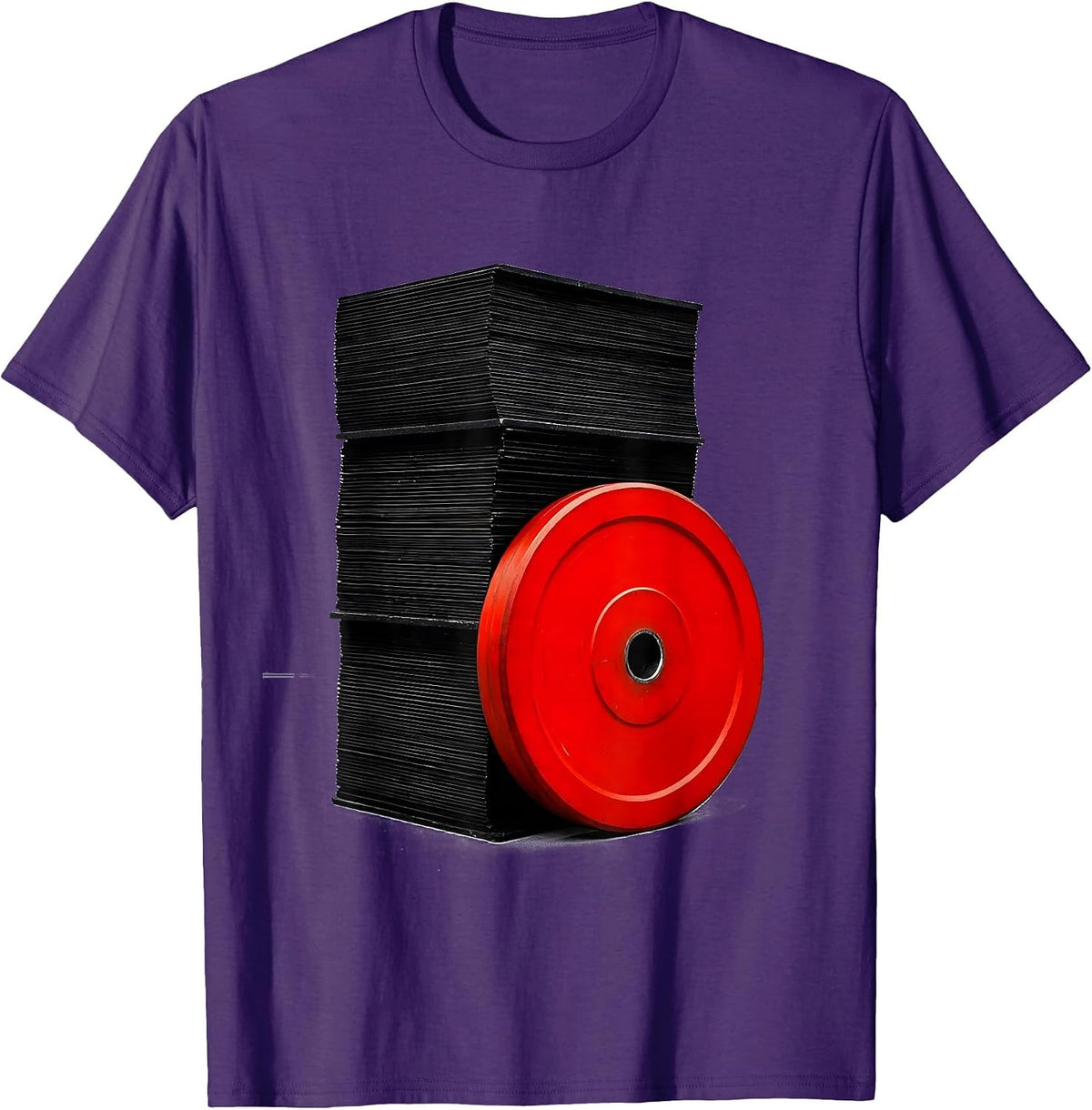 Men's Heavy Weight Plate List Brutalist Gym Humor Christmas T-Shirt - Purple