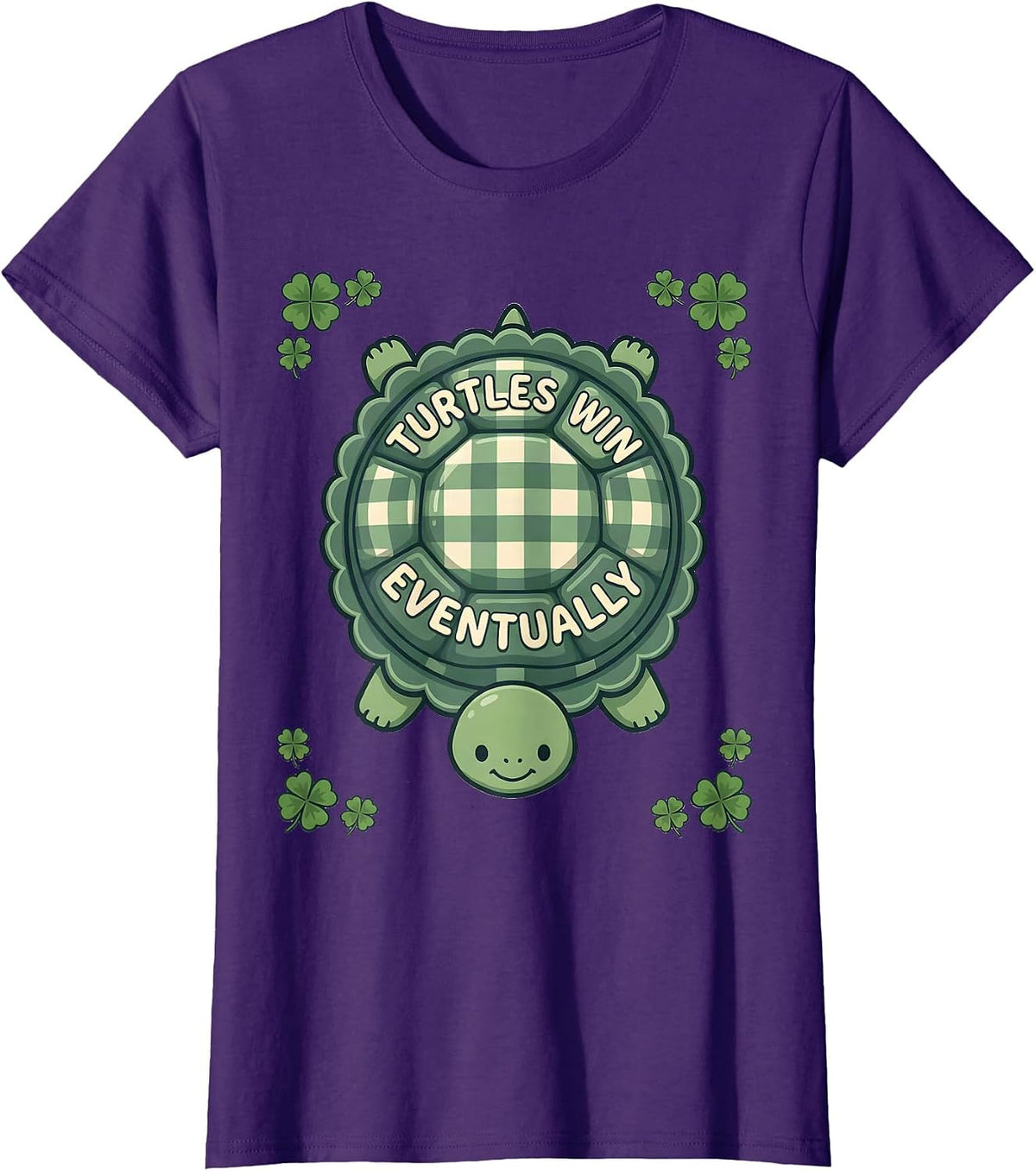 Women's Turtles Win Eventually Animal Kingdom Design T-Shirt - Purple