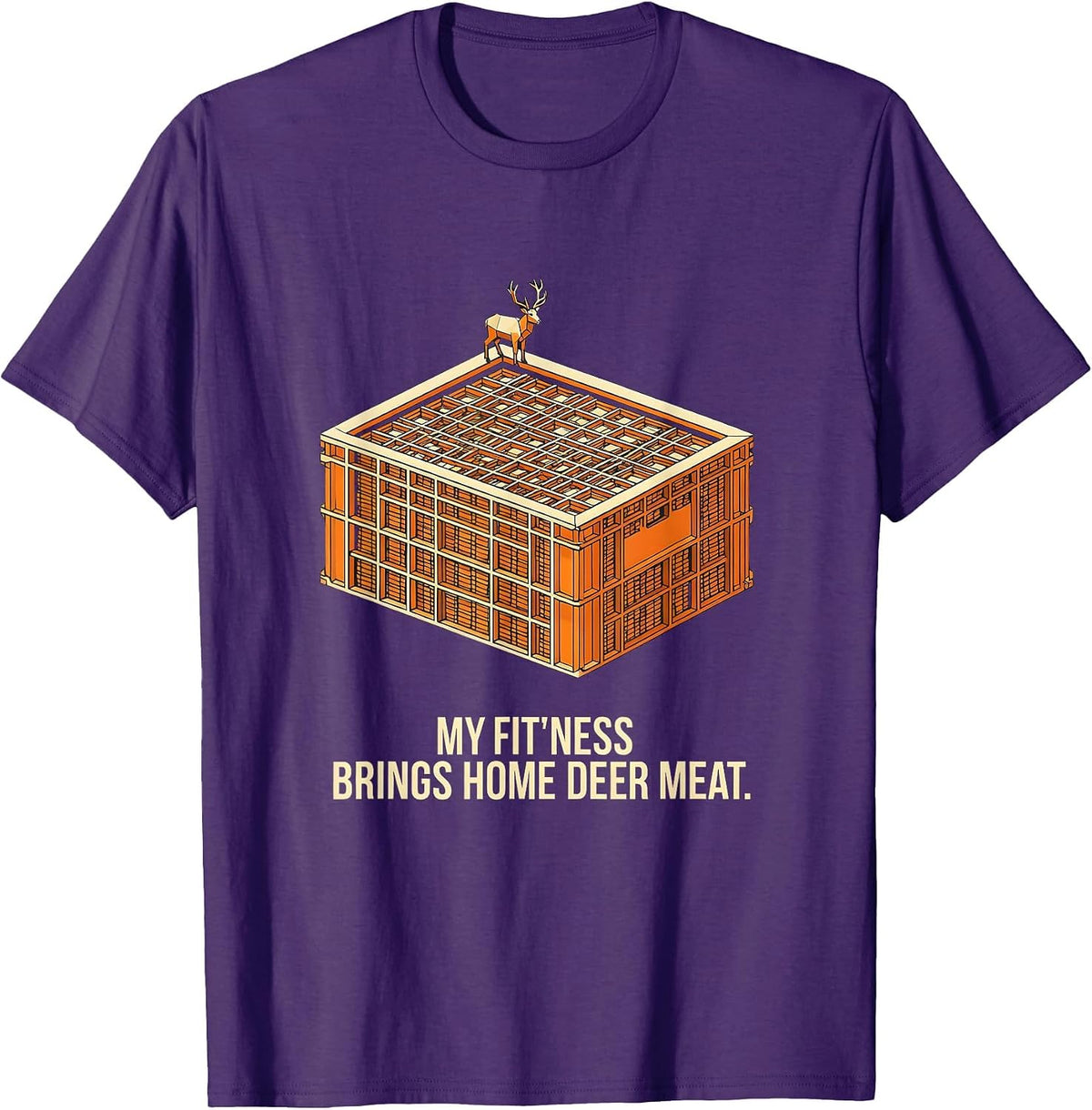 My Fit'ness Brings Home Deer Meat Funny Hunting Dad Joke T-Shirt - Purple