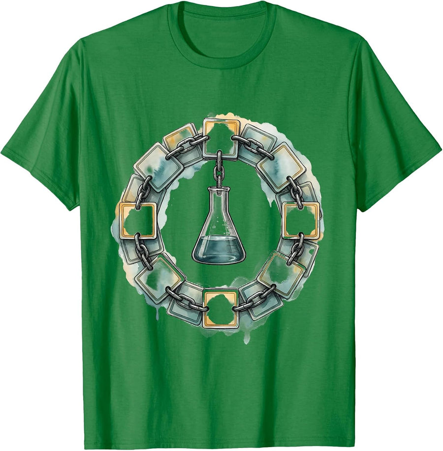 Men's Blank Element Cards Watercolor Chemistry Nerd Humor T-Shirt - Kelly Green