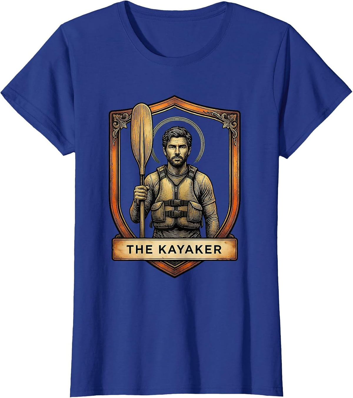 Women's The Kayaker Funny Tarot Card Kayak Paddling Water Sport T-Shirt - Royal Blue