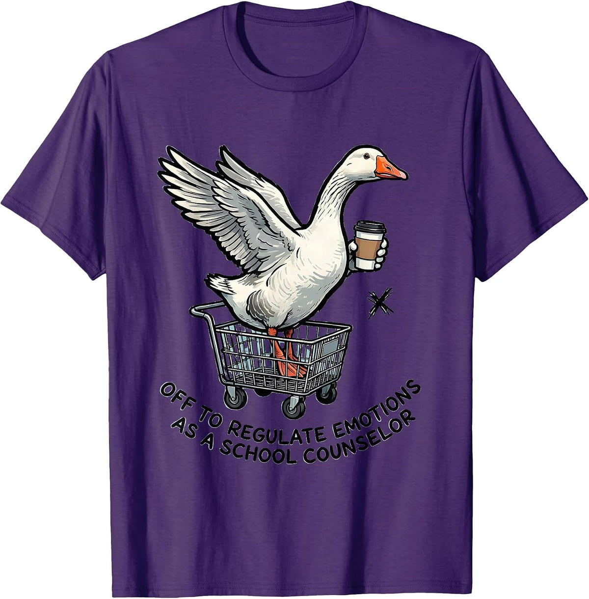 Off To Regulate Emotions As A School Counselor Funny T-Shirt - Purple