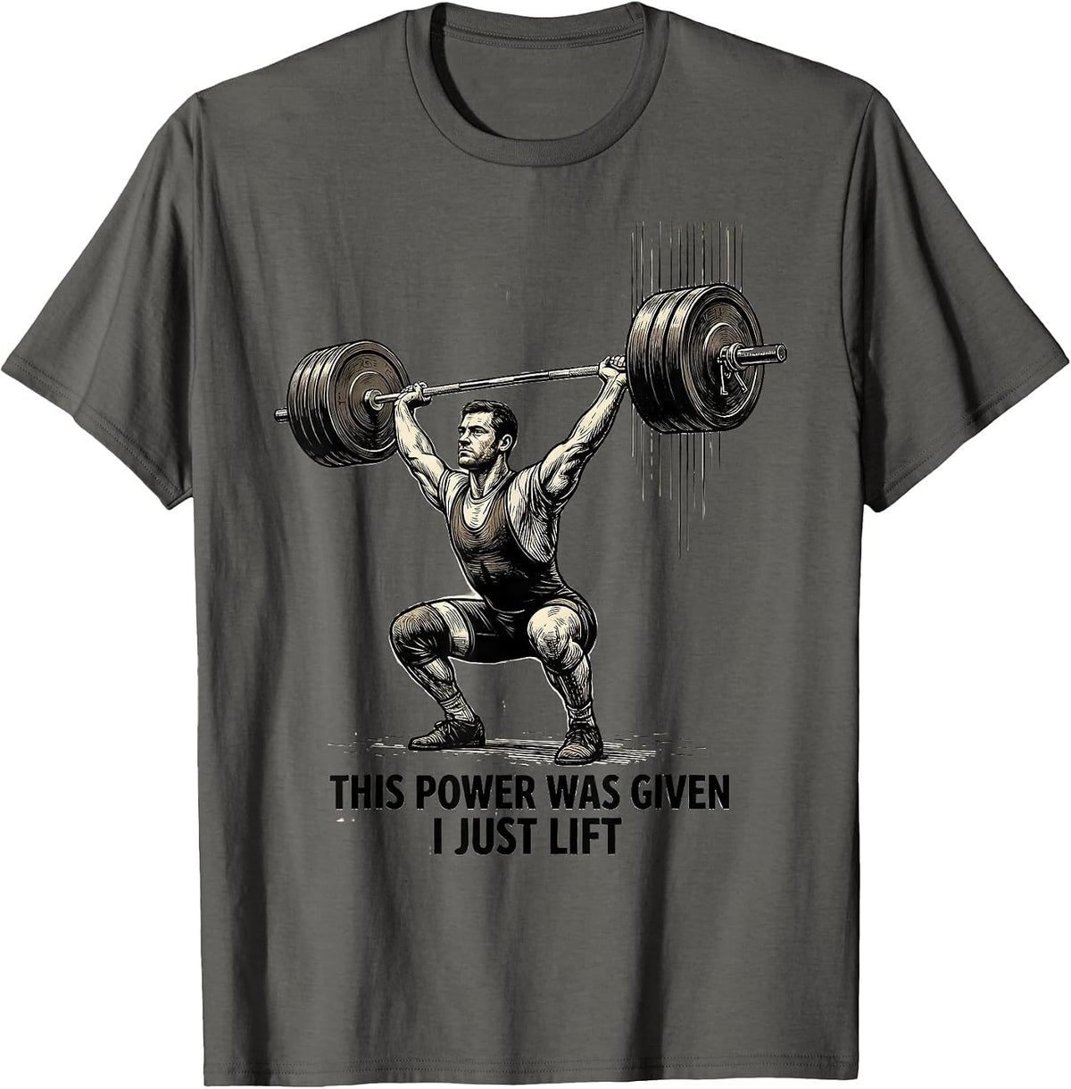 This Power Was Given I Just Lift Vintage Christian Gym T-Shirt - Asphalt Grey