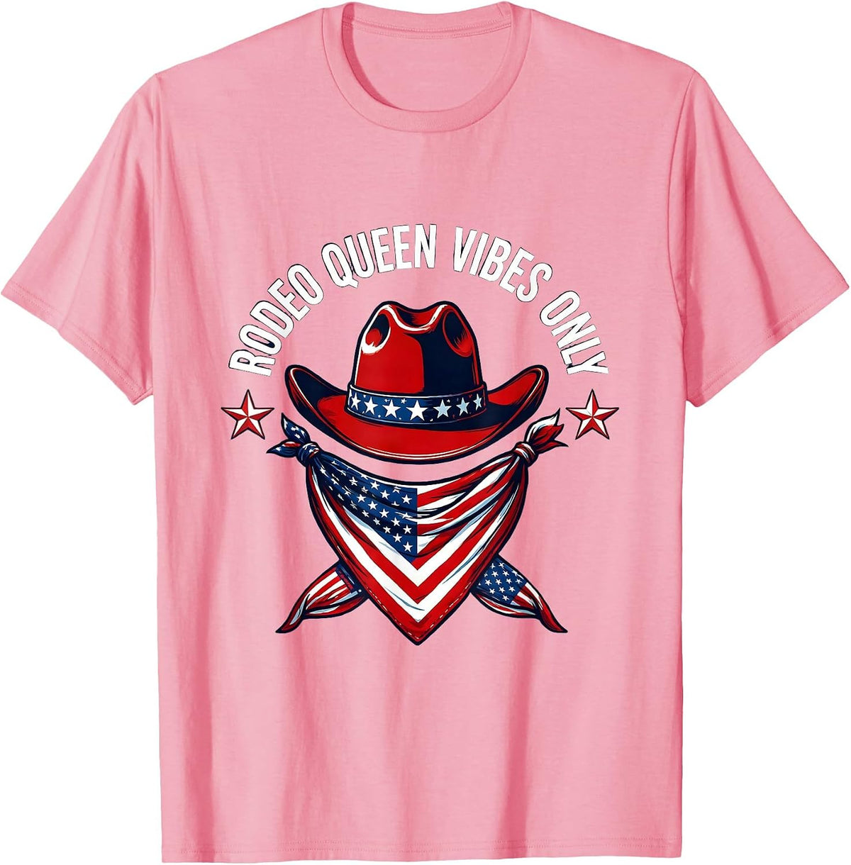 Men's Rodeo Queen Vibes Only Pink Cowgirl Design T-Shirt - Pink