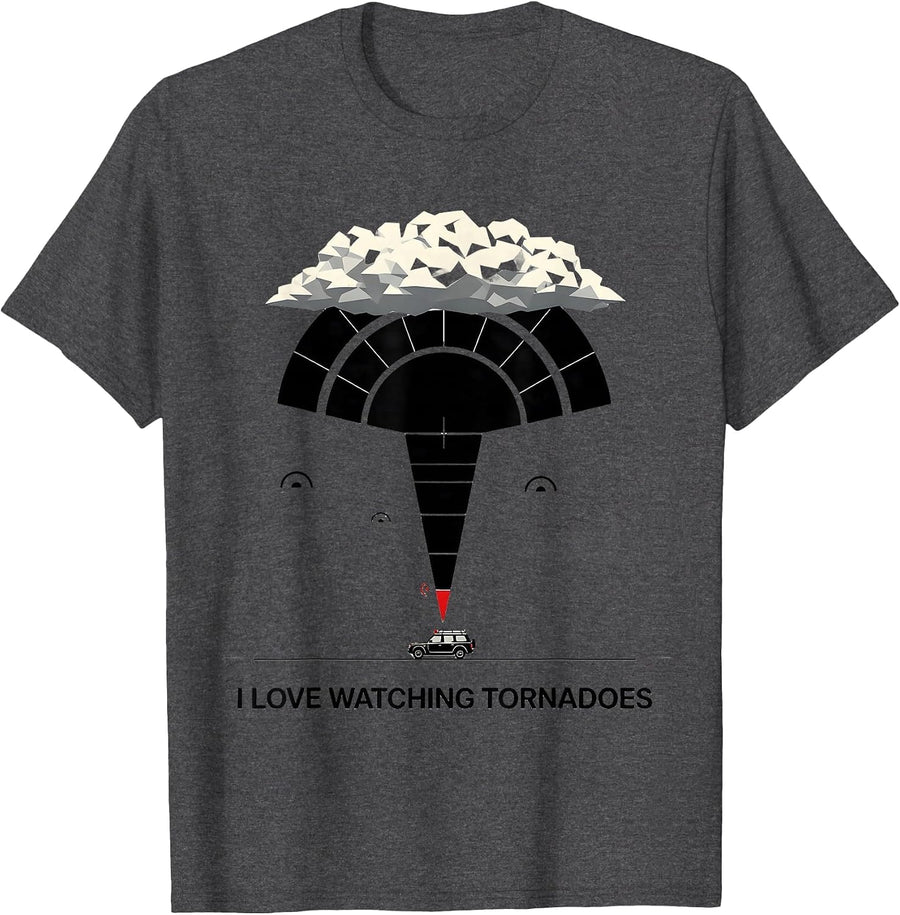 Men's I Love Watching Tornadoes Funny Storm Chaser Meteorology T-Shirt - Dark Heather Grey