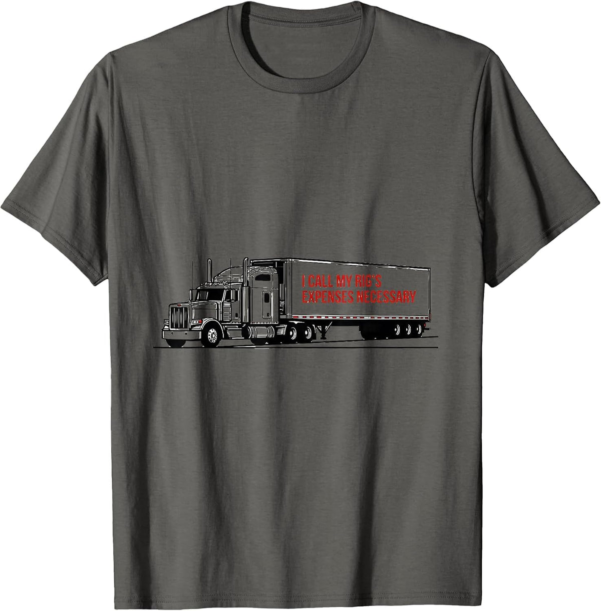 Men's I Call My Rig's Expenses Necessary Funny Trucker Semi Driver T-Shirt - Asphalt Grey