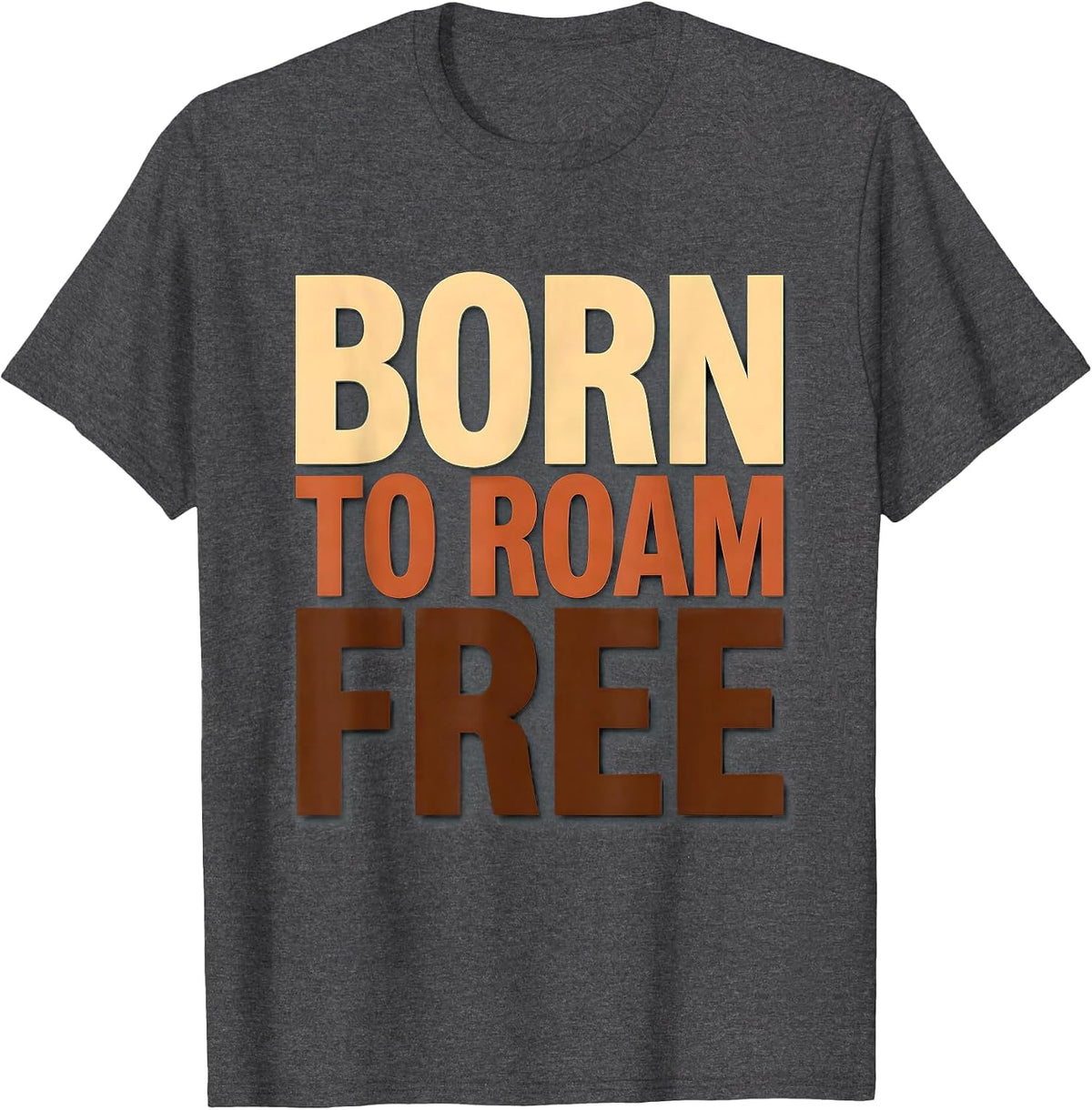 Men's Born to Roam Free Goat Wilderness Design T-Shirt - Dark Heather Grey