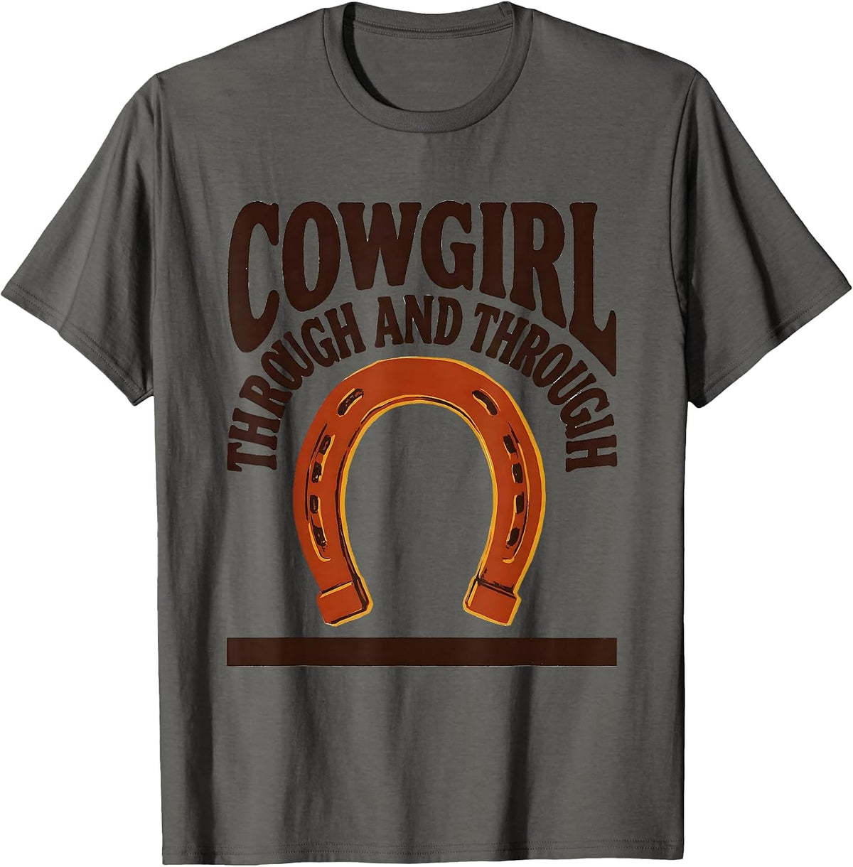 Cowgirl Through And Through Vintage Western Rodeo Pride T-Shirt - Asphalt Grey