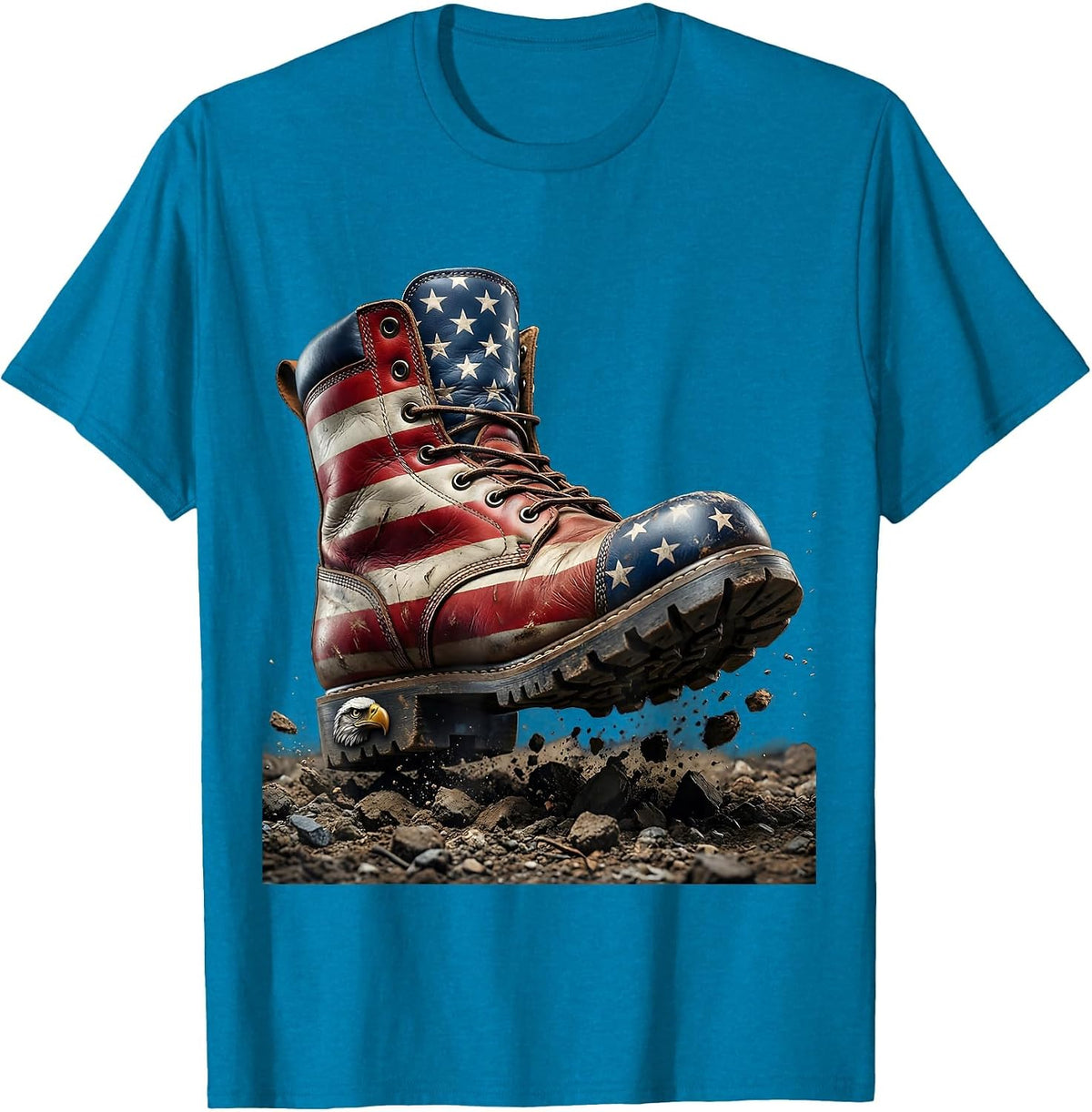 Steel-Toed Boot Stomp Blue Collar Graphic T-Shirt - Sapphire Blue