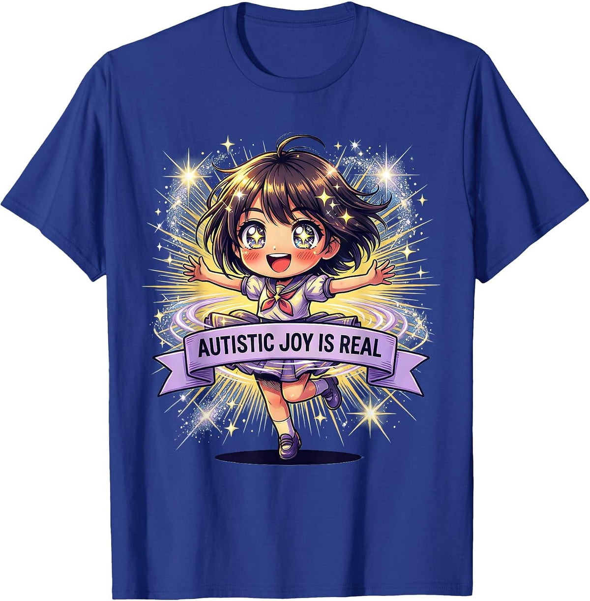 Autistic Joy Is Real Autism Awareness Design T-Shirt - Royal Blue