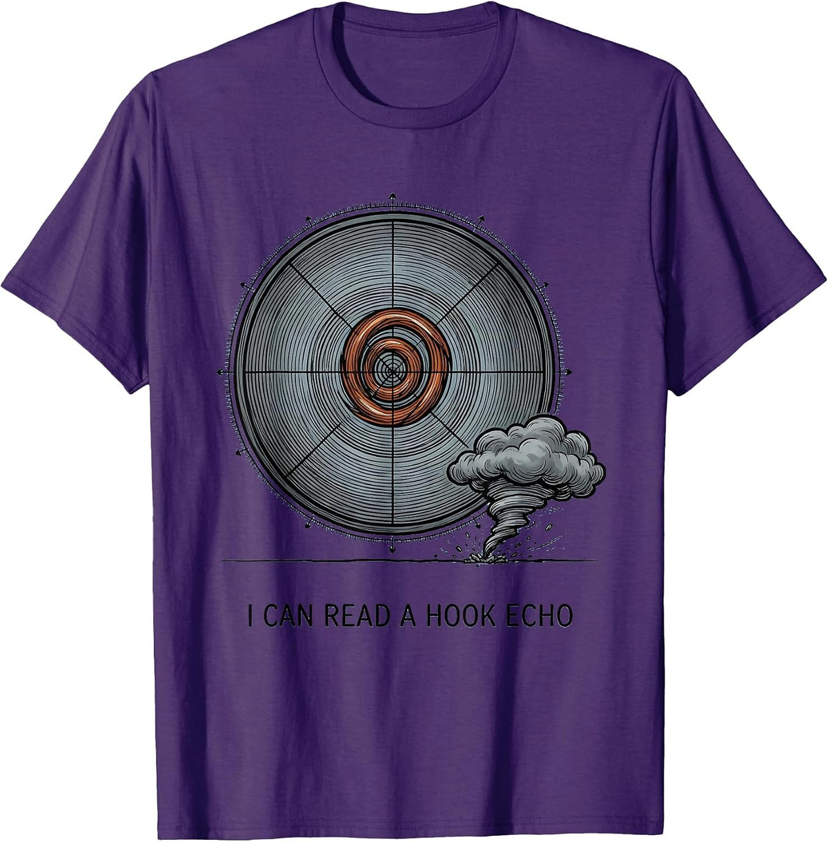 I Can Read A Hook Echo Funny Storm Chaser Meteorology T-Shirt - Purple