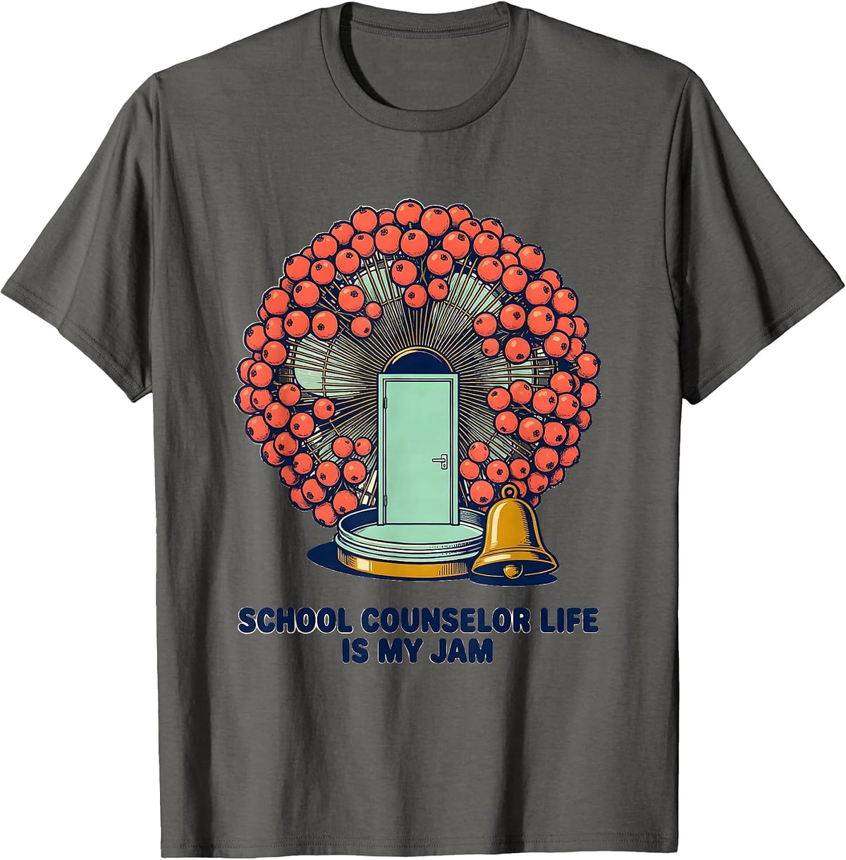 Men's School Counselor Life Is My Jam Funny School Psychologist T-Shirt - Asphalt Grey