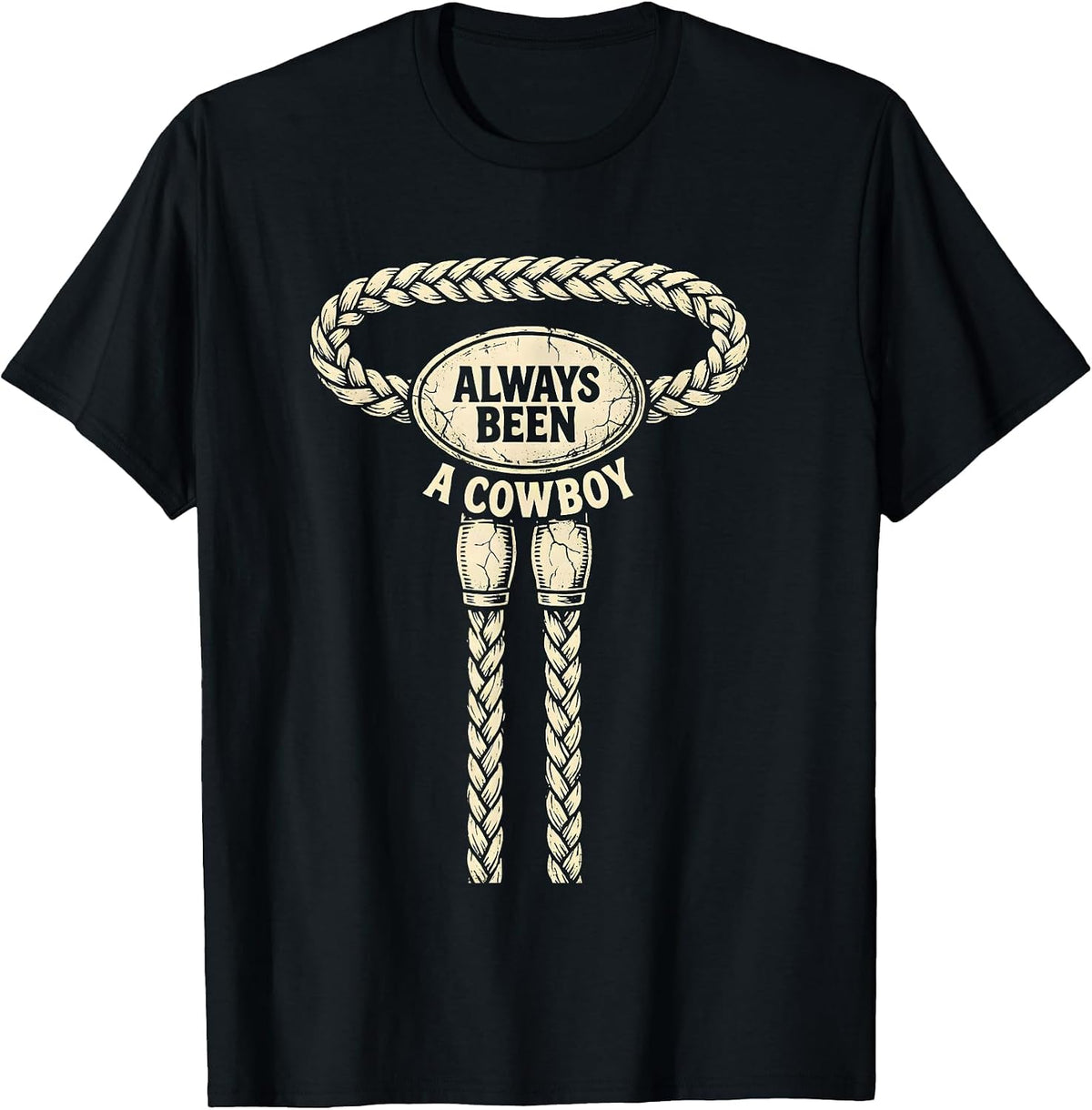 Men's Always Been A Cowboy Vintage Western Cowgirl Boho Style T-Shirt - Black