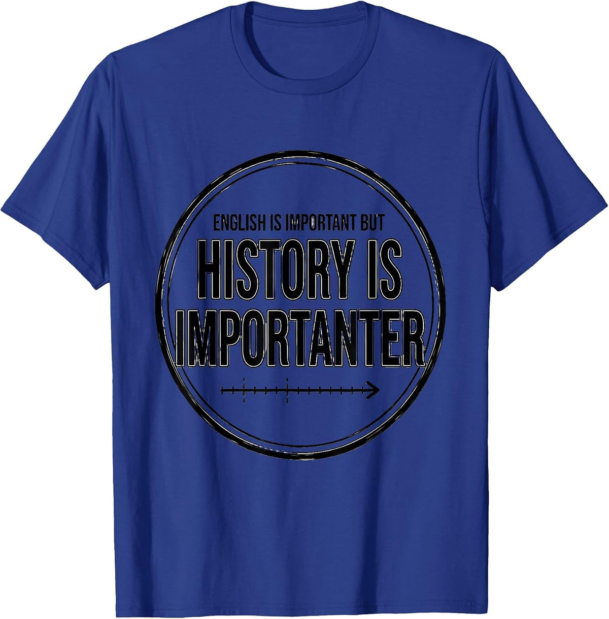 English Is Important But History Is Importanter Teacher T-Shirt - Royal Blue
