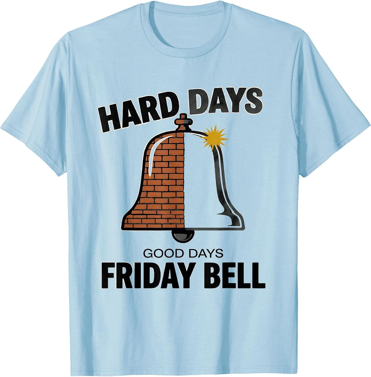 Men's Hard Days, Good Days, Friday Bell Midcentury Modern T-Shirt - Baby Blue
