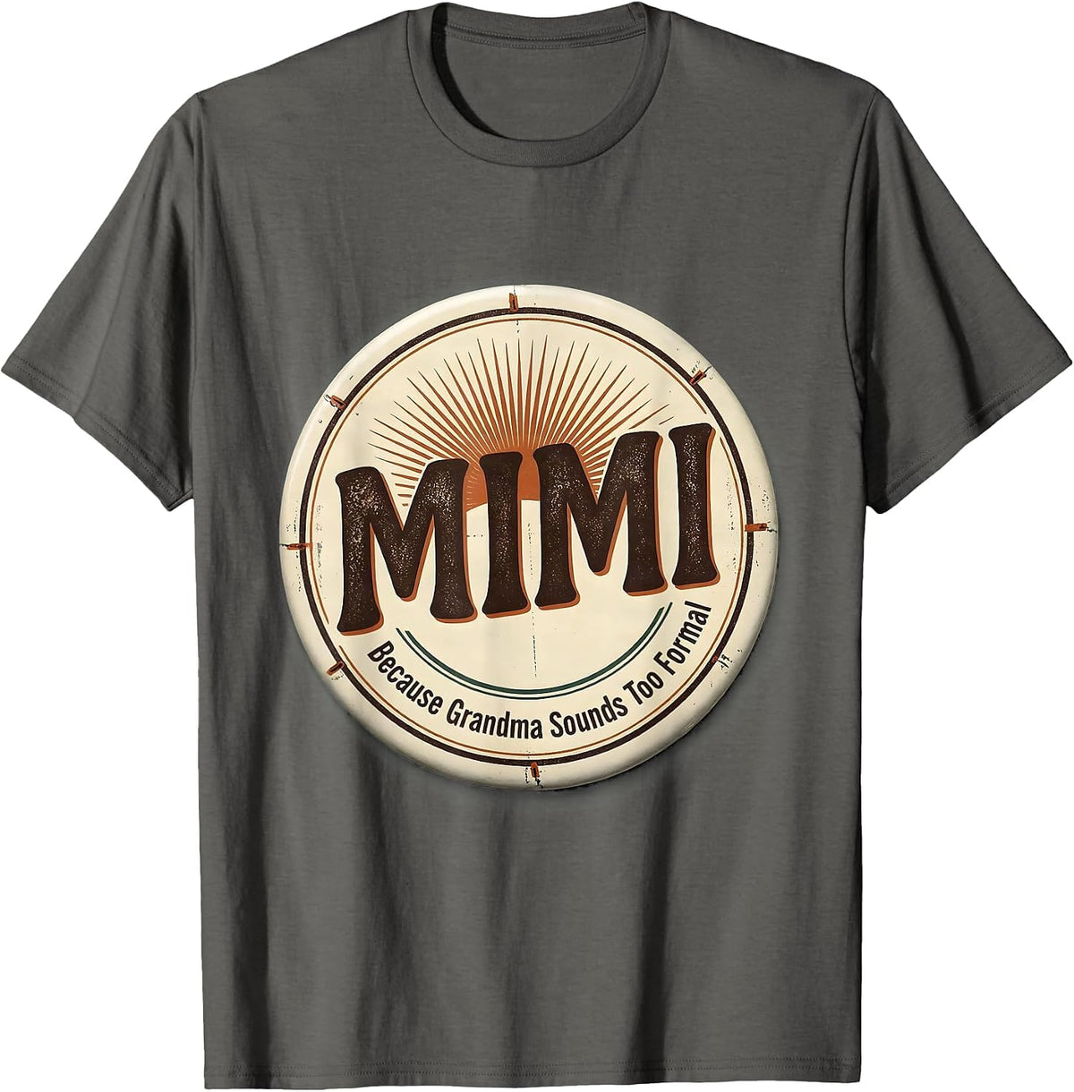 Mimi, Because Grandma Sounds Too Formal Vintage T-Shirt - Asphalt Grey